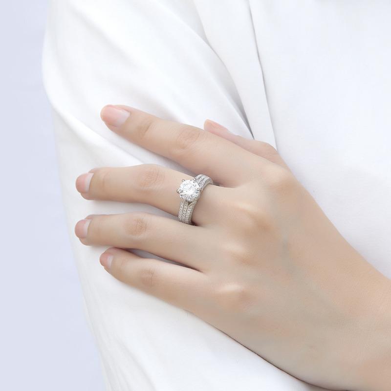 BagueRingen 2ct Moissanite Rings Original Silver 925 Jewelry Wedding Bands Female Fine Jewelry Gift Size 5-10