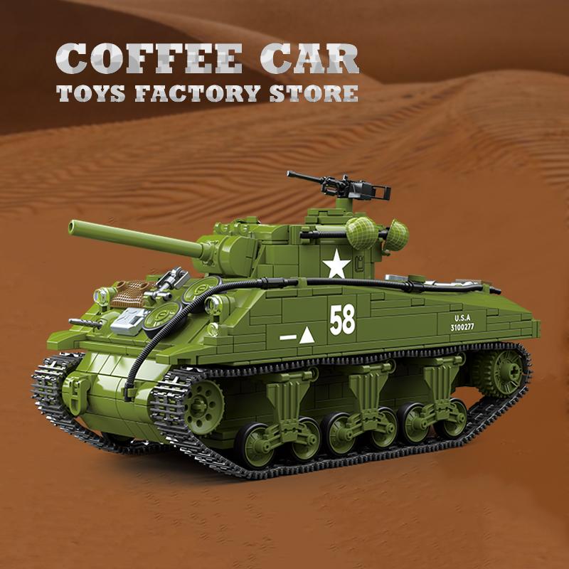 Нетоксичные Строительные Блоки Среднего Танка M4A3 Танки Т34/76 Модель из Кирпичей Классические Военные Игрушки WW2 Подарки на Рождество для Взрослых Детей DIY