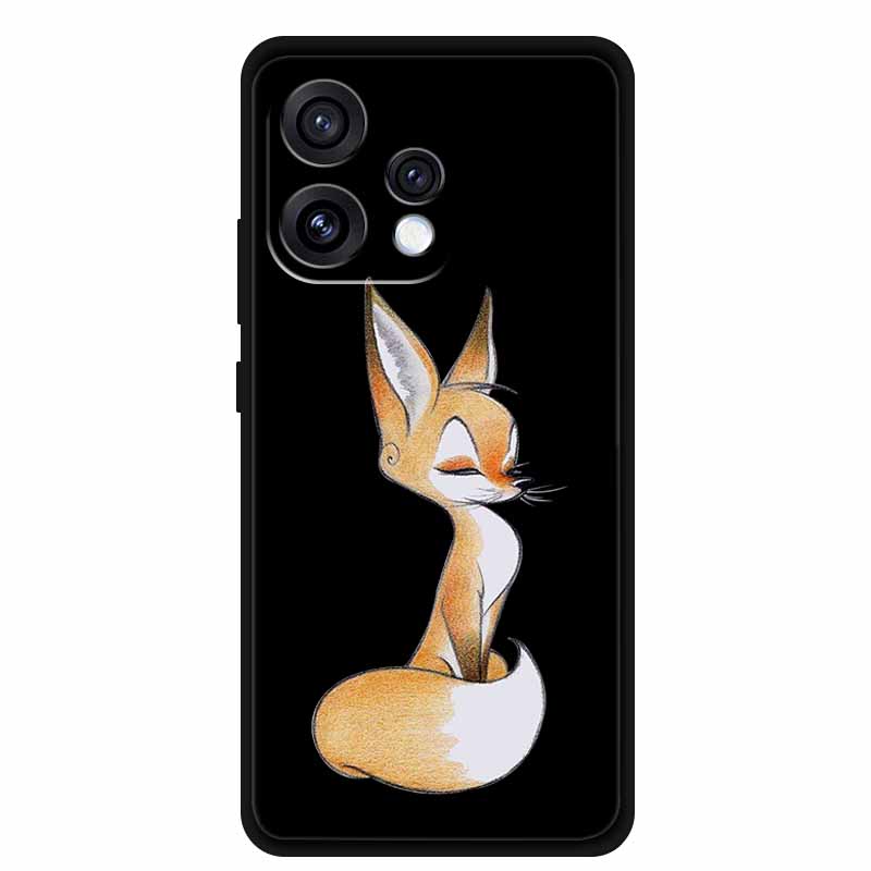 Чехол для Oppo Reno15 5G Цветочный Черный Силиконовый Мягкий Защитный Задний Чехол для Oppo Reno 15C 2025 Чехол для Телефона Coque Мультяшные Ракушки