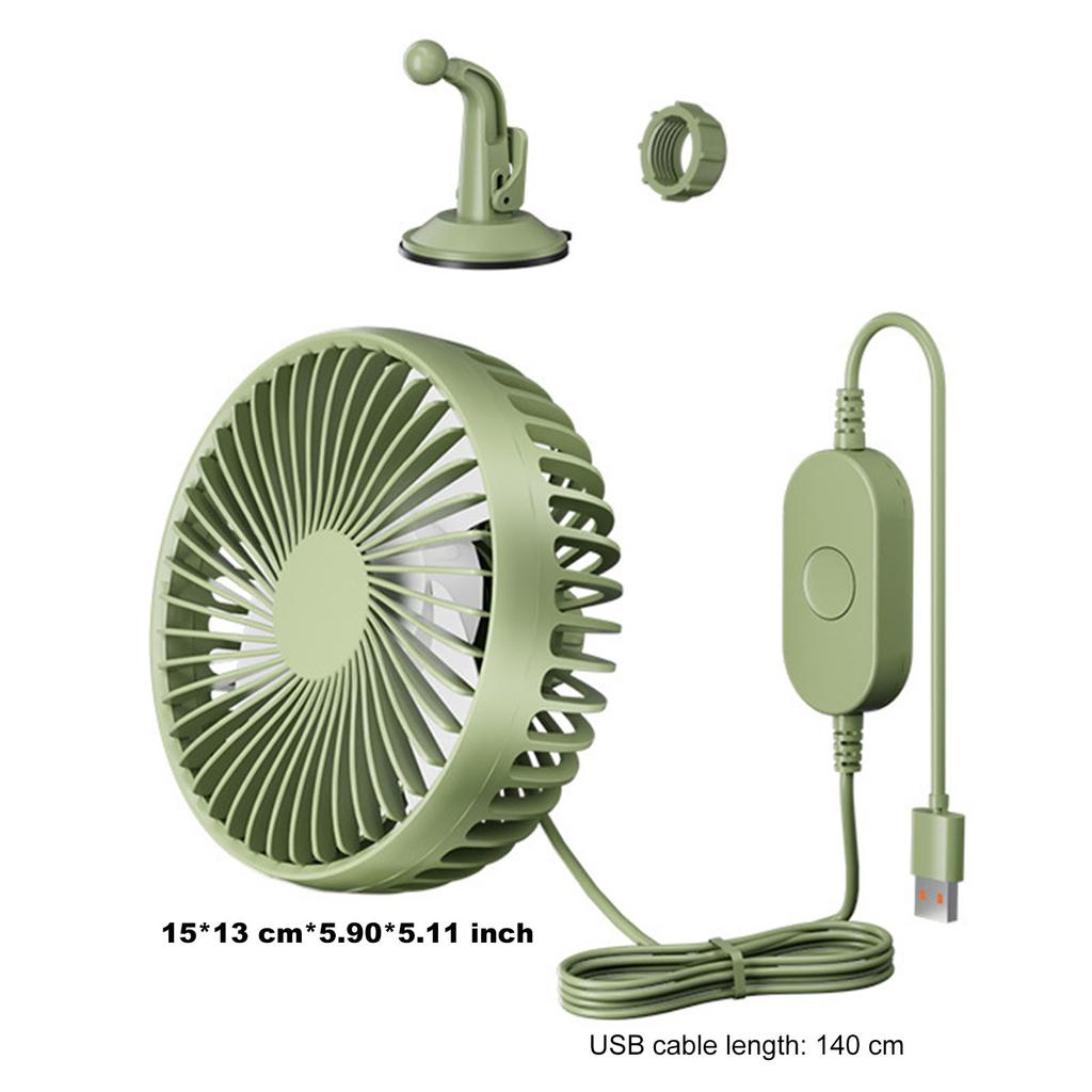 12V/24V Portable Suction Cup Car Fan 3 Speeds Control Mini Portable Desktop Table Fans for Home Office Travel Outdoor