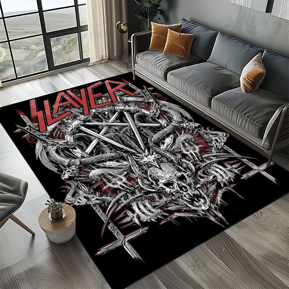 2025 Новый стиль Slayer Хэви-метал группа Знак Ковер Коврик для Гостиной Спальни Дома Украшение Дивана, Детский Игровой Нескользящий Напольный Коврик
