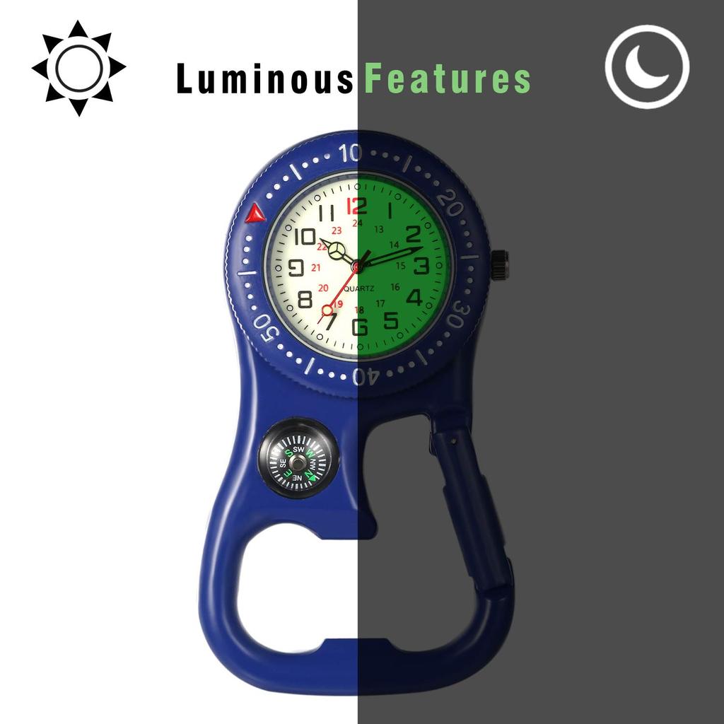 Lancardo Nurse Watch Pocket Watch Analog Luminous Carabiner Blue Men's Women's