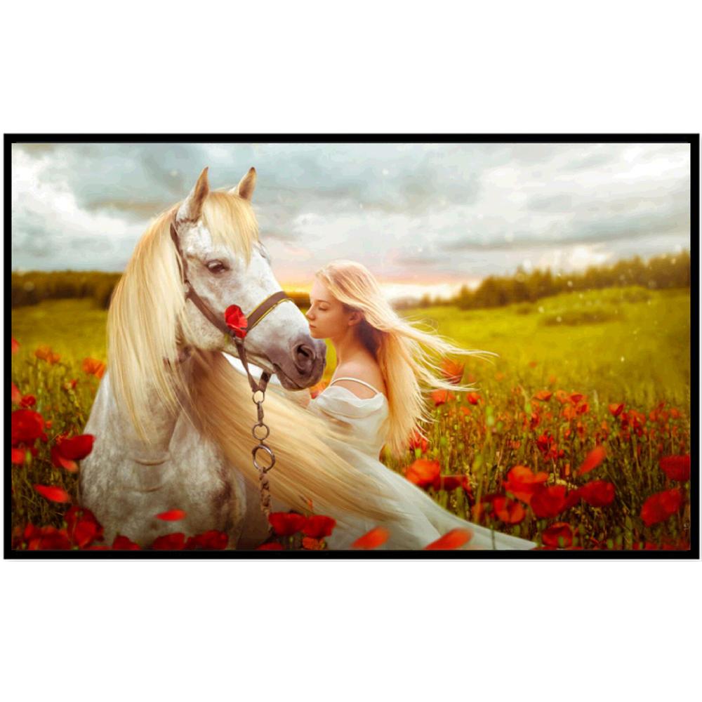 5D Diamond Painting Animal Horse Full Round Diamond Mosaic Pattern Flower Diy Sticker Diamond Embroidery Home Decoration Handmad