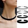 2 Piece Soft Cloth Choker Necklace Layered Design Hypoallergenic Accessory For Everyday Wear