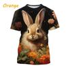 3D Printed Cute Rabbit T-Shirt For Men Funny Animal Pattern Tees Summer Harajuku Loose Round Neck Tops Short Sleeves T Shirts