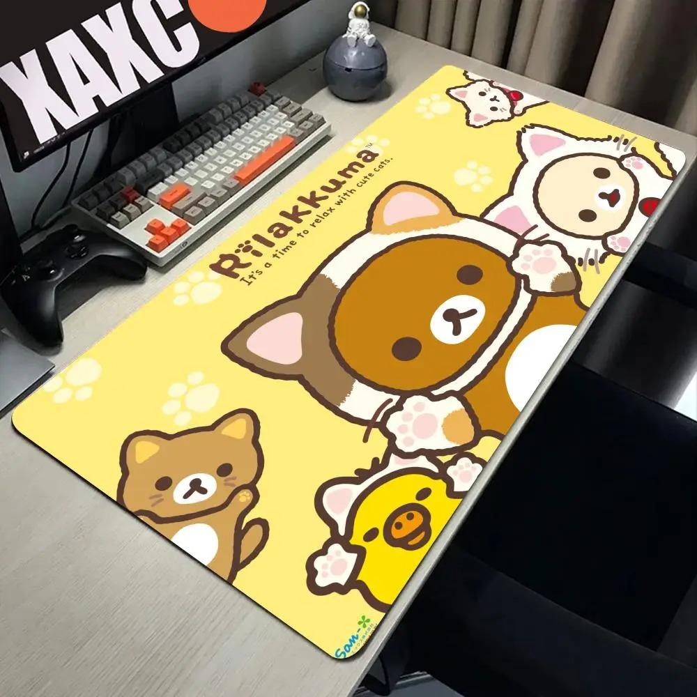 Большой коврик для мыши Rilakkuma-es Коврик для мыши для геймеров Офисные аксессуары Корпус для ПК Игровой коврик для стола Компьютерные столы Коврики для клавиатуры