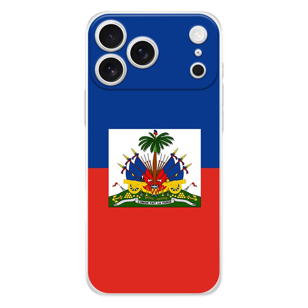 Мягкий чехол для телефона для iPhone 17 Air 16E 16 11 15 14 Pro MAX 12 13 7 8 Plus SE Пасхальный чехол Защита всего корпуса доставка Флаг Гаити