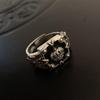 Кольцо Retro Crown Hip hop Heavy Industry Dark Ring Женский крест Открытое кольцо Указательный палец