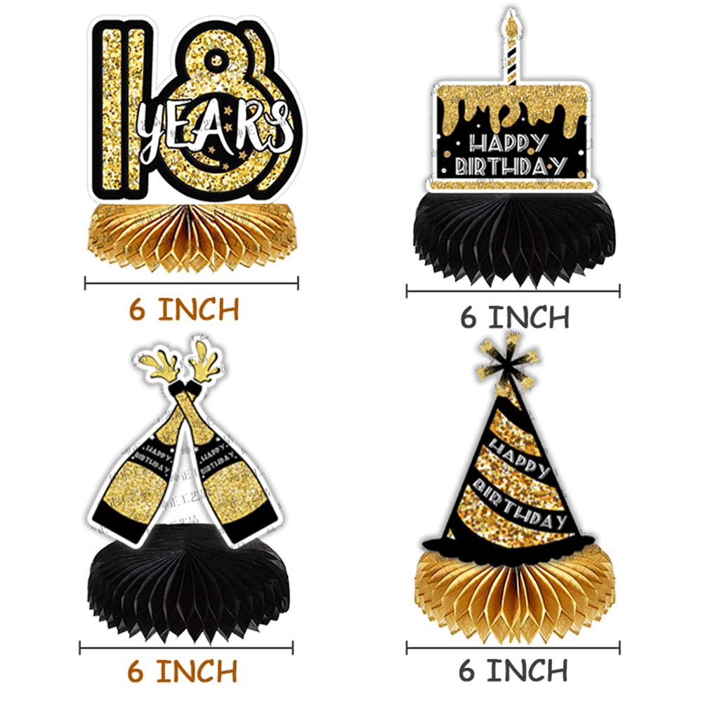 8 Pcs/set Paper Birthday Party  Honeycomb  Ball  Decoration 18/40/50/60-year-old Desktop Gifts Decoration Photo Favor Booth Props