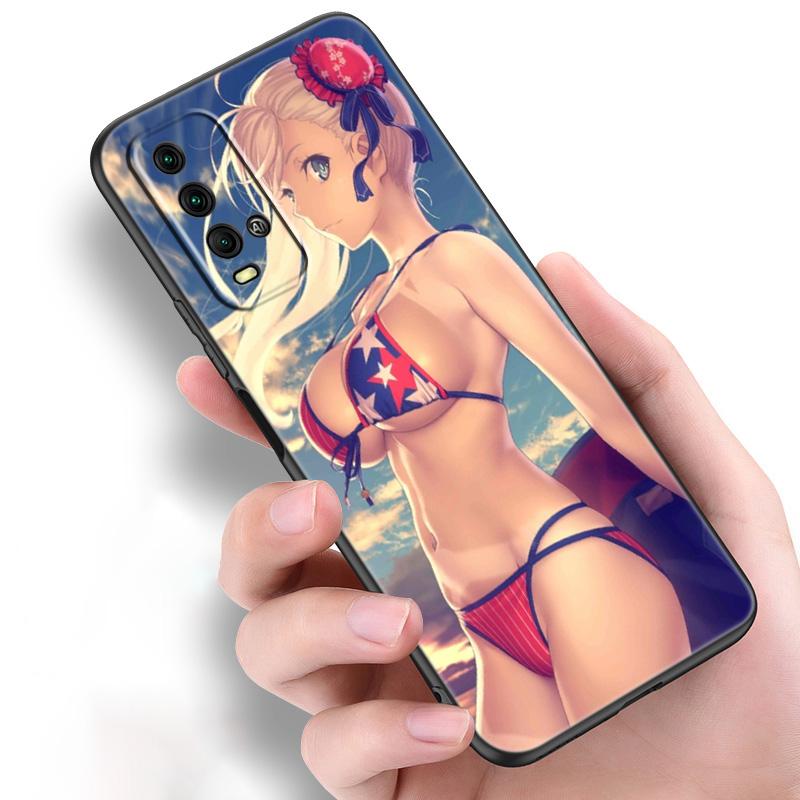 Аниме сексуальный силиконовый чехол-бикини для телефона Xiaomi Redmi Note 11 10 9 8 Pro 11T 10T 10S 9S 8T 9 9A 9C 9T черный мягкий чехол