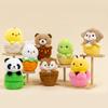 Eggshell Chicken Desk with Radish Rabbit Plush Toy Panda Home Ornament Banana Monkey Learning Tie
