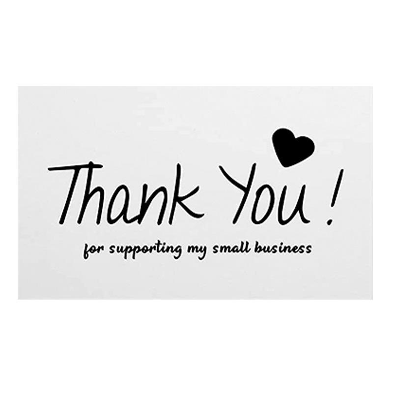 Black Thank You Greeting Cards, 50 Sheets/Pack