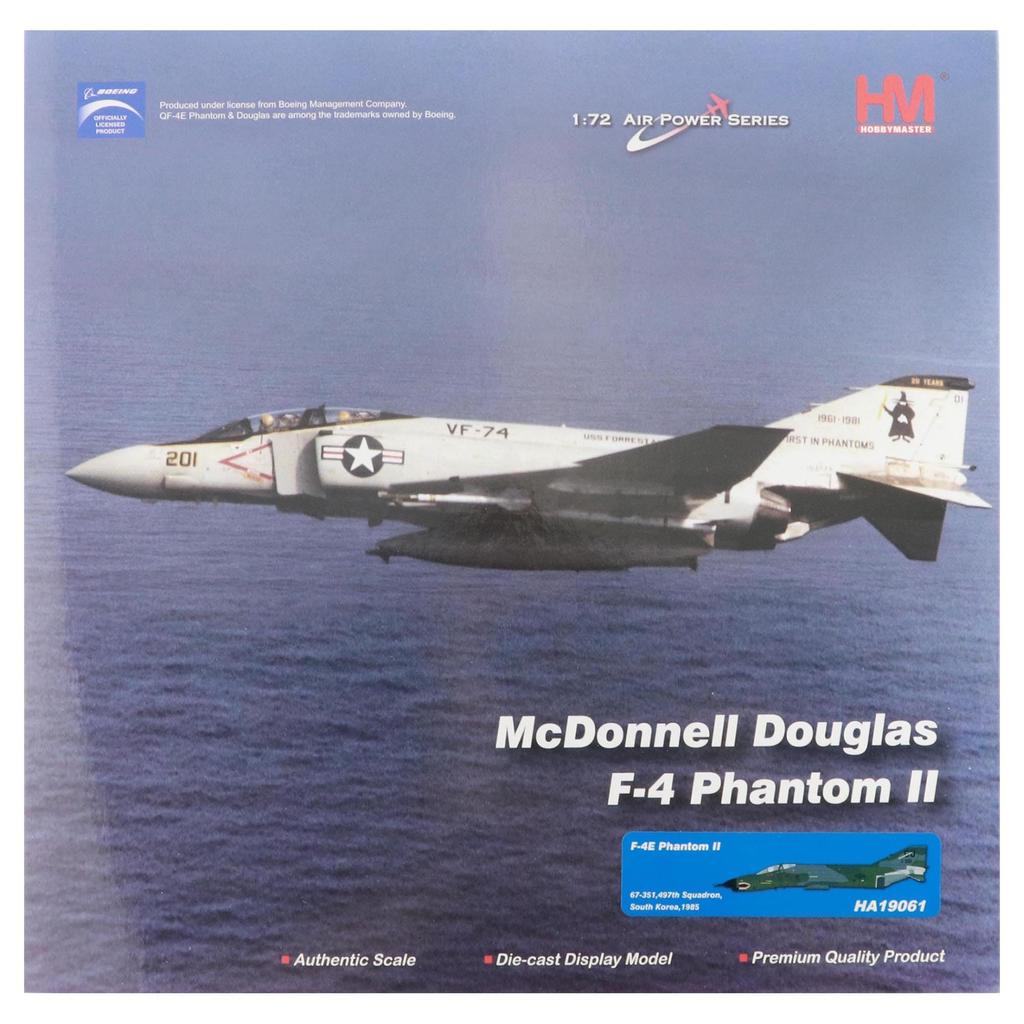 HOBBY MASTER 1/72 Масштаб F-4E Phantom II, ВВС США 497-я эскадрилья истребителей-бомбардировщиков, 1985 г., Готовая модель