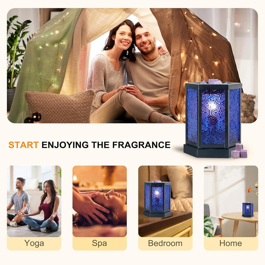 CVHOMEDECO. Moroccan Electric Wax Melt Warmer Decorative Candle Warmer Burner for Scented Candles, Wax Melts and Tarts to Freshen Room, Idea for Home