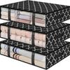 Foldable Under-Bed Storage Box with Handle for Quilts and Blankets