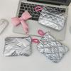 Women Makeup Coin Bag Sanitary Napkin Holder Bag Small Lipstick Cosmetic Storage Case Bags Lingge Silver Lovely Cute Hand Bag
