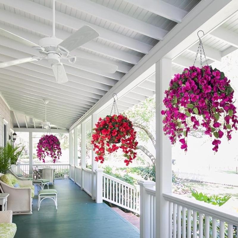 Cascading Hanging Flower Accent, Artificial Silk Wall Decoration 22.8in for Porch Window Entryway and Room Home Display