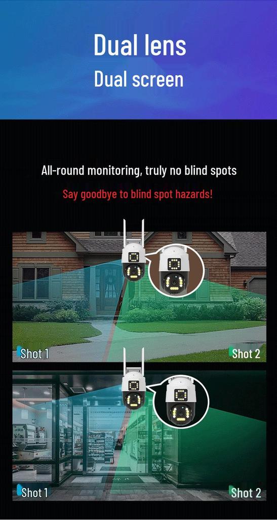 TUYA Doodle 360° Waterproof WiFi HD Surveillance Camera (Indoor/Outdoor, Dual Screen, Mobile Remote)