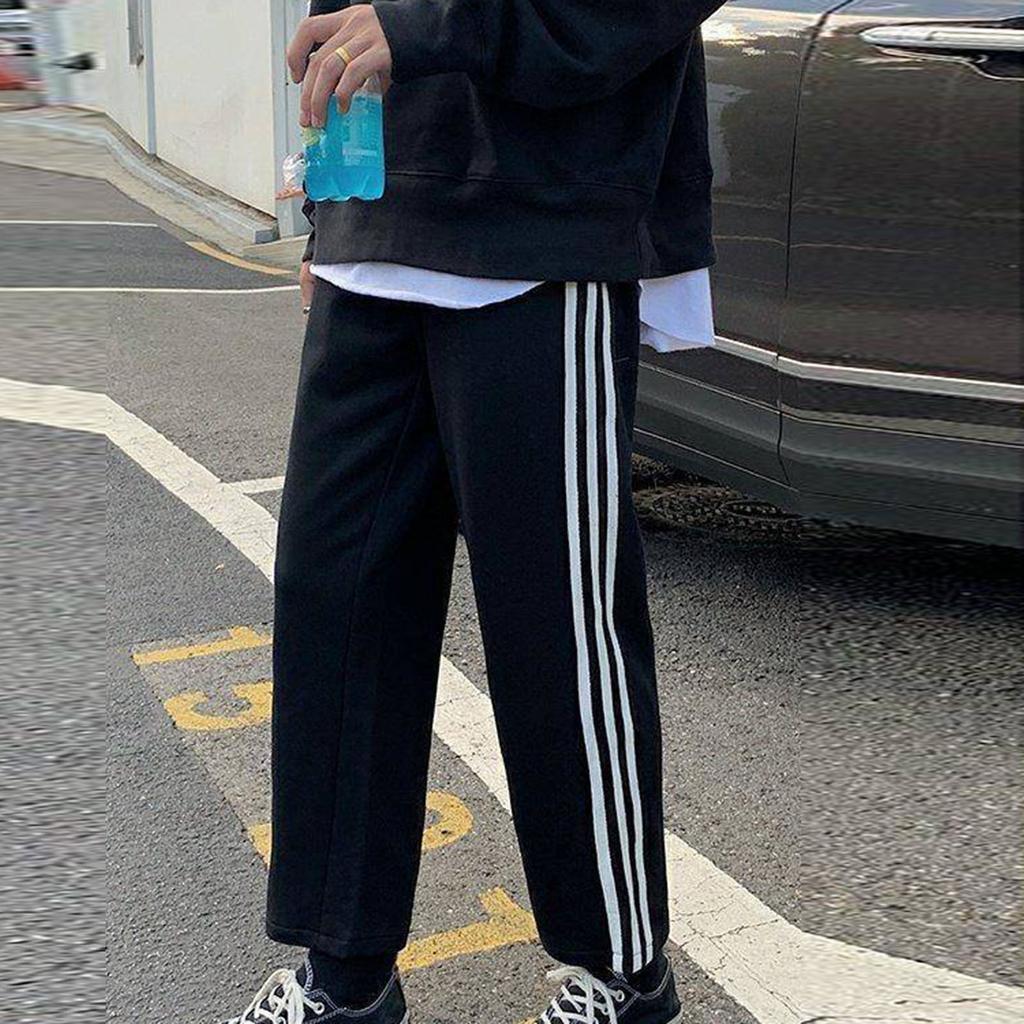 Мужские спортивные штаны, повседневные брюки, прямые свободные спортивные штаны большого размера, студенческие спортивные брюки