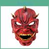 Уникальная красно-белая японская маска ёкай, демона-короля, для Хэллоуина и косплей-веселья