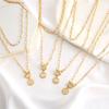17KM Trendy Gold Initial Letter Necklaces For Women Fashion A-Z Alphabet Pendant Necklace Multilayer Chain Birthday Jewelry Gift