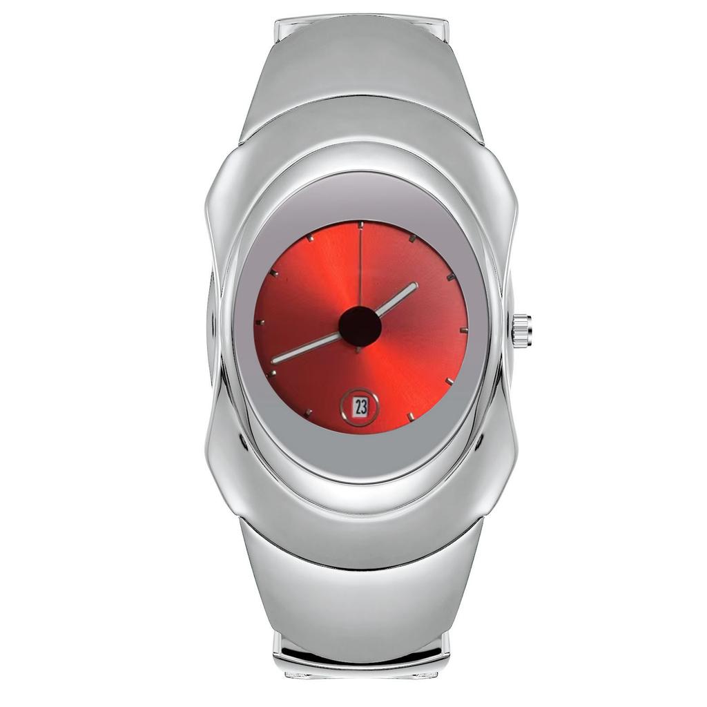 PIN TIME PT091 Vintage Y2K Quartz Date Men Wristwatch 30M Waterproof Unique Design Watches Men Alloy Strap Fashion Classic Watch