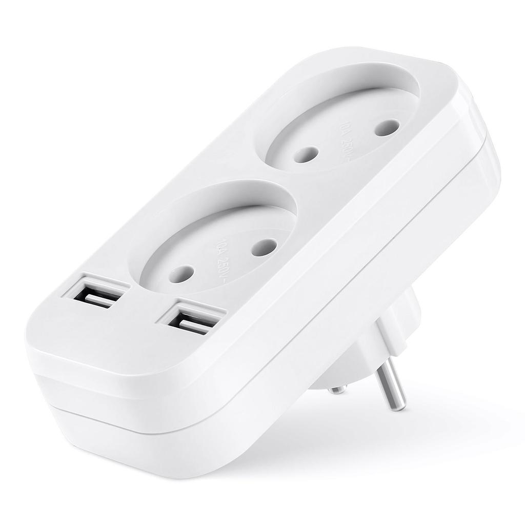 Двойная розетка в европейском стиле с двойным выходным адаптером USB 5V 2A