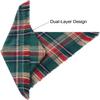 Tanpopo Christmas Dog Bandanas Red Green Plaid Scarf with Tassels Edges Reversible Triangle Bibs Accessories for Boys Girls Pets