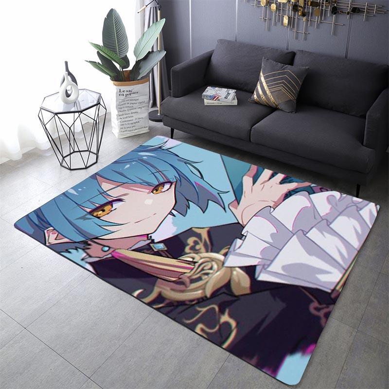Аниме-игра Genshin Impact Area Rug Напольный коврик Ковер для спальни Детская игровая зона Ковер Ковер из пены с эффектом памяти Ковер в стиле аниме
