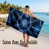 Manchester City Design Beach Towel Custom Text Large Towel for Beach Vacation