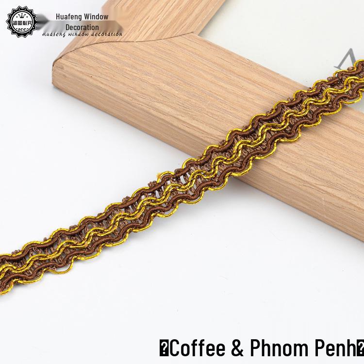 Кружевная отделка Gold Thread шириной 1 см - 11 м для штор, дивана, обуви, шляп и аксессуаров