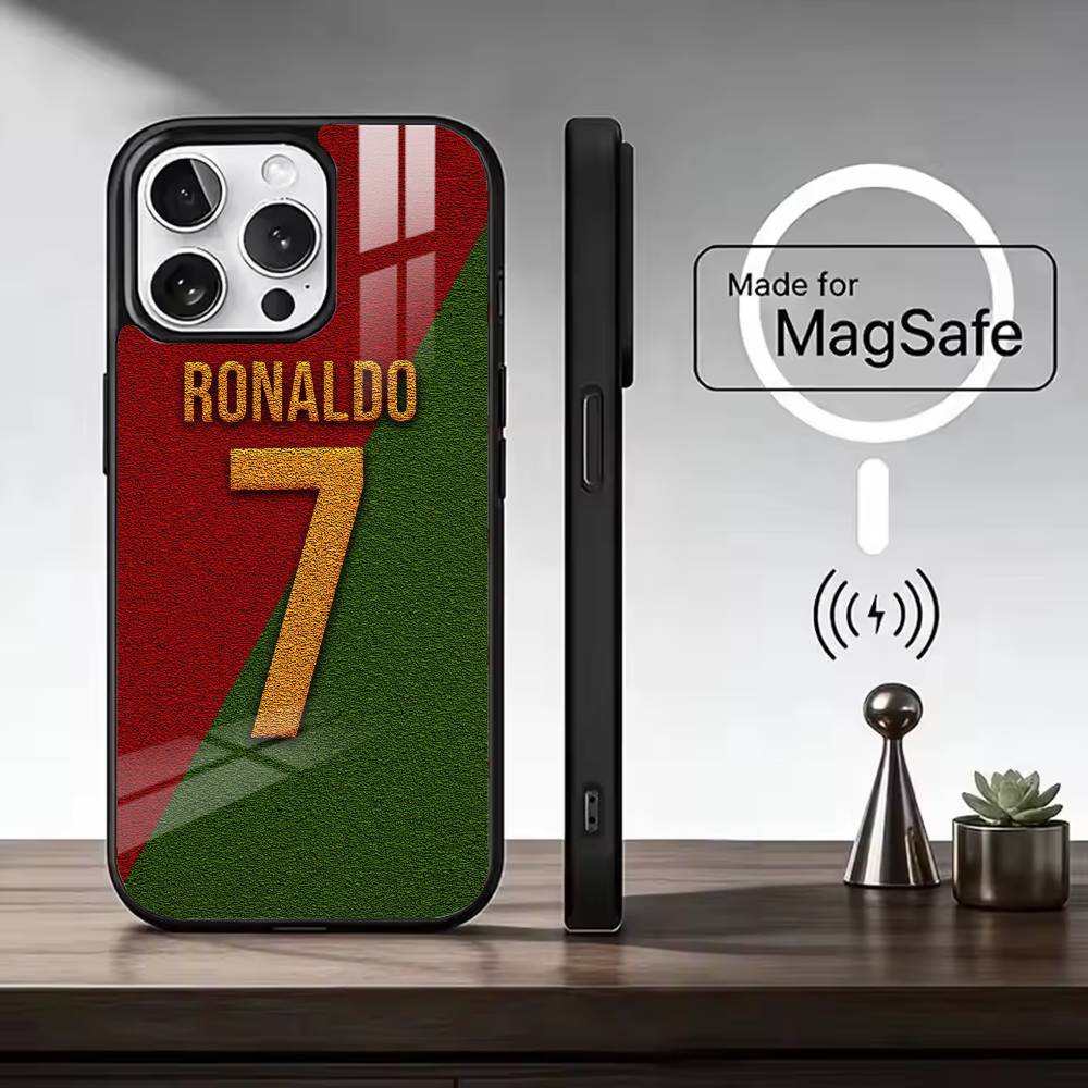 F-Famous Football Players C-CR7 Phone Case For iPhone17,16,15,14,13,12,11 Plus,Pro Max, New Magnetic Wireless Charging
