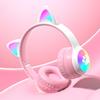 Беспроводные Bluetooth-наушники с активным шумоподавлением, уши кошки, светодиодные, складные, поддержка карт TF