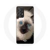 Case for Samsung Galaxy A52 Black and White Siamese Cat with Blue Eyes
