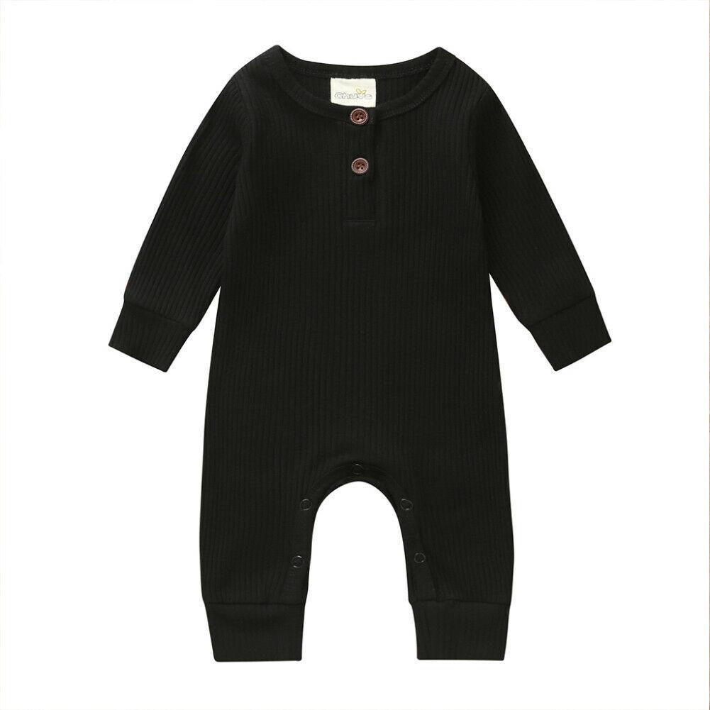 Newborn Infant Toddler Baby Boy Girls Long Sleeve Romper Knitting Jumpsuit Clothes Outfits Warm Plain Winter