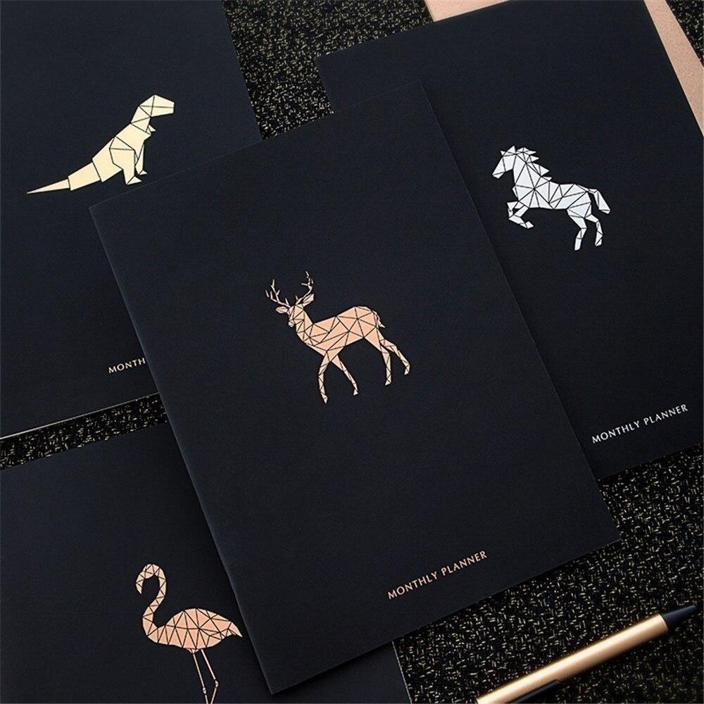 2020 Черная обложка Календарь Блокнот Журнал А4 Органайзер Еженедельный Ежемесячный Планировщик Канцелярские Товары Для Офиса Школьные Принадлежности