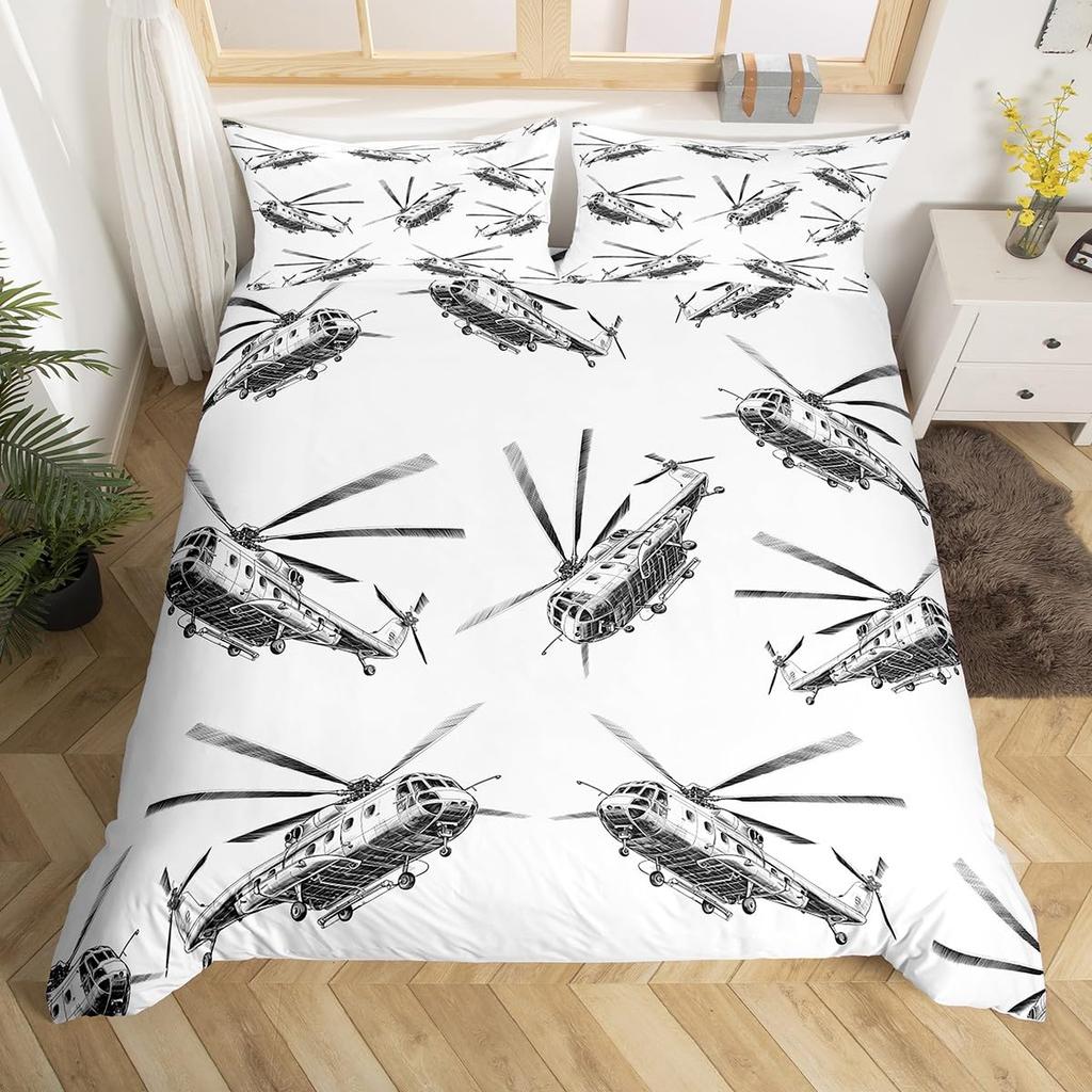Детский пододеяльник на тему полета на самолете, большой набор из 3 предметов, подходит для детей и подростков, постельное белье, украшение комнаты, подарок, супермягкий