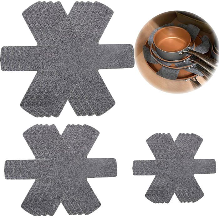 Protection de poêle - Lot de 12 - Résistant à la chaleur - Taille réglable - Feutre de polyester