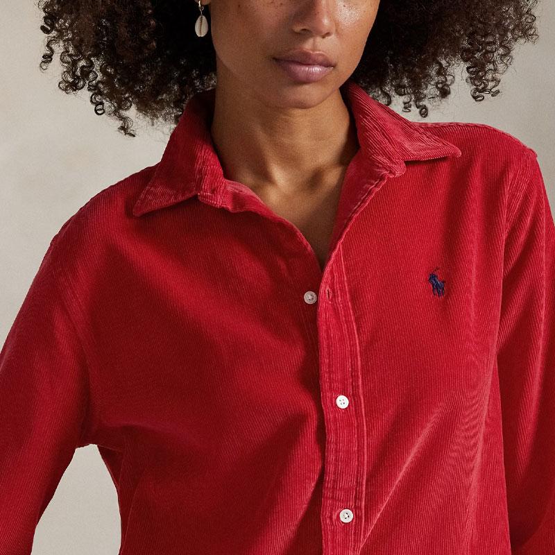 Polo Ralph Lauren Классический крой Животный принт Хлопковая рубашка на пуговицах с длинным рукавом Женские рубашки 211A89499-006