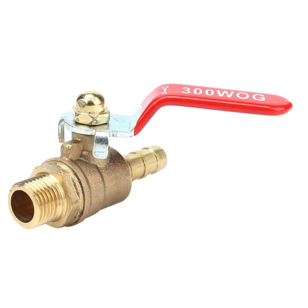 G1Celsius4   Male to 8Celsius10Celsius12mm Hose Barb   Valve Green Lever Handle Thicken Brass Valve(8mm)