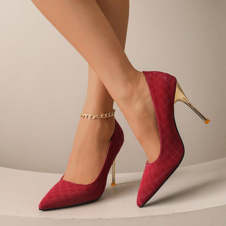 Женские роскошные туфли на высоком тонком каблуке с заостренным носком, Коллекция Весна 2026, Удобная посадка, Большие размеры в наличии.