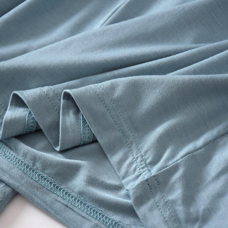 Summer Japanese Style Loose Cropped Trousers Ladies Modal Thin Shorts Solid Color Wide Leg Large Size Home Pants Womens Bottoms