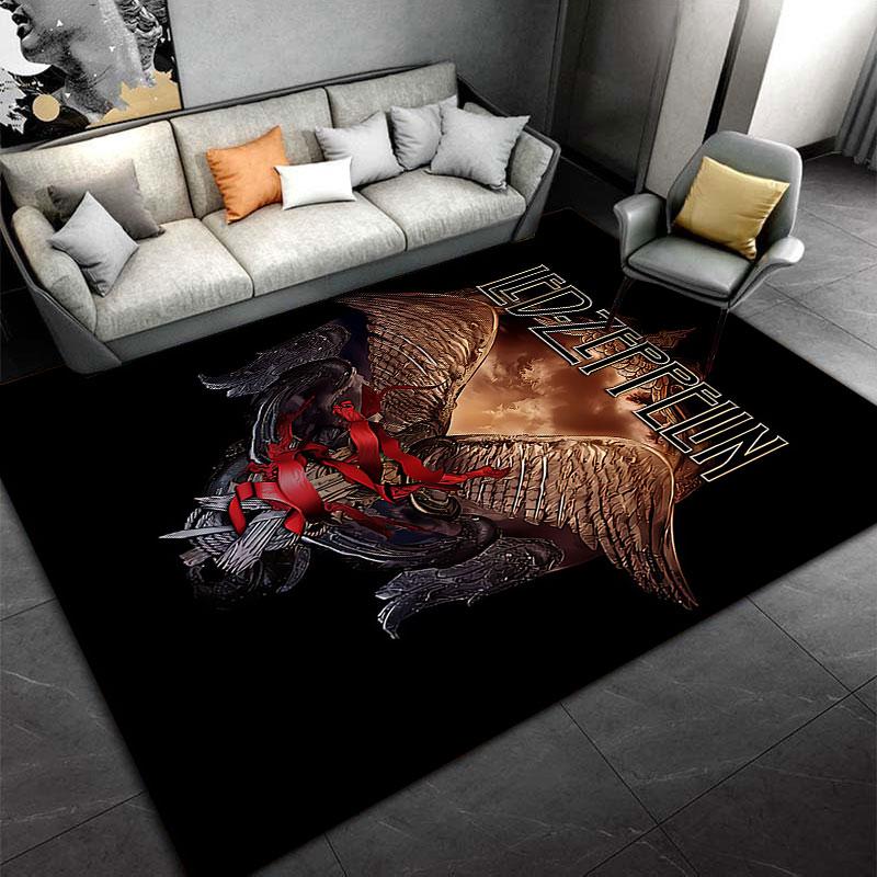 Led Zeppelin Winged Art Carpet suitable as a non-slip mat for the living room or bedroom sofa