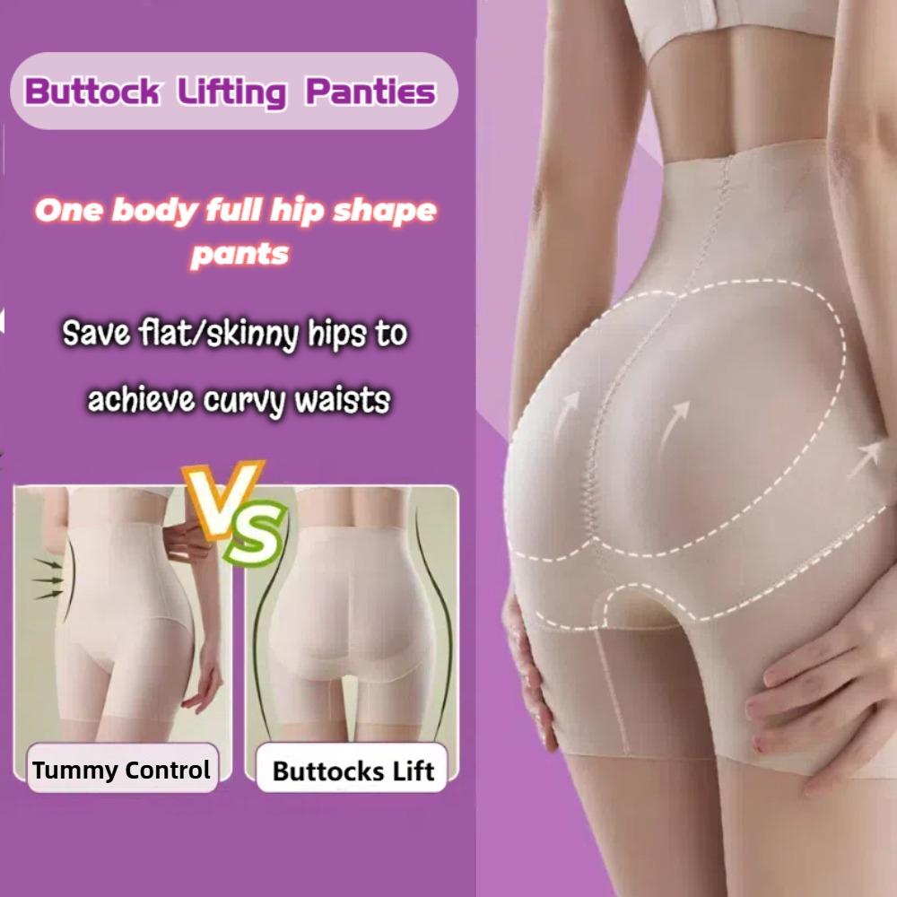 Seamless Buttock Lifting Shaper Large Size Tummy Control Briefs High Waist Shapewear Ladies
