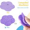 Compressed Wood Pulp Facial Sponges Flower Shape Exfoliating Face Cleanser Pads Soft Gentle for Daily Skin Care Makeup Remover