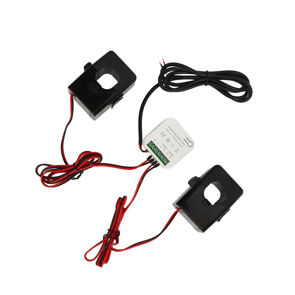 WiFi интеллектуальный счетчик энергии однофазный для Tuya Life KWh Power Monitor Switch с 2 зажимами CT 300A