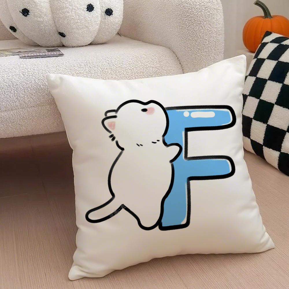 Cute Custom Art Cat Personalised Cushion Cover Throw Pillow Cover Hidden Button Durable Polyester Chair Cushion