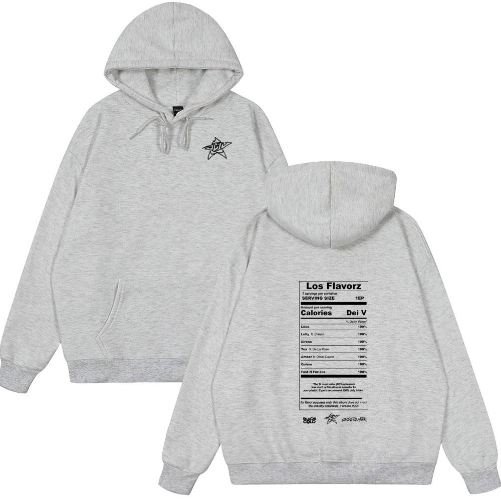 Rapper Dei V Los Flavorz Album 2025  Hoodies Men Women Clothing Fashion Hip Hop Long Sleeve Sweatshirt Casual Oversized Hoodies