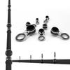 10Pcs 10 Size Stainless Steels Frame Fishing Rod Guides Replacement Set Fishing Rod Eye Repair Kits with Ceramic Rings