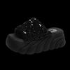 Platform Sandals Half Slippers Women's Summer Wear New Sequined Muffin Bottom Women's Word Cool Slippers